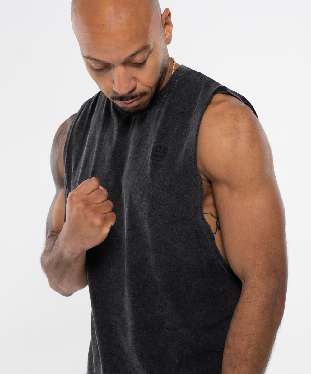 EVERY DAY Muscle Tank in Black Wash