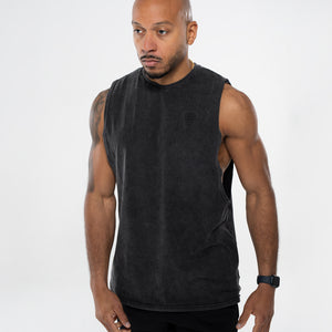 EVERY DAY Muscle Tank in Black Wash