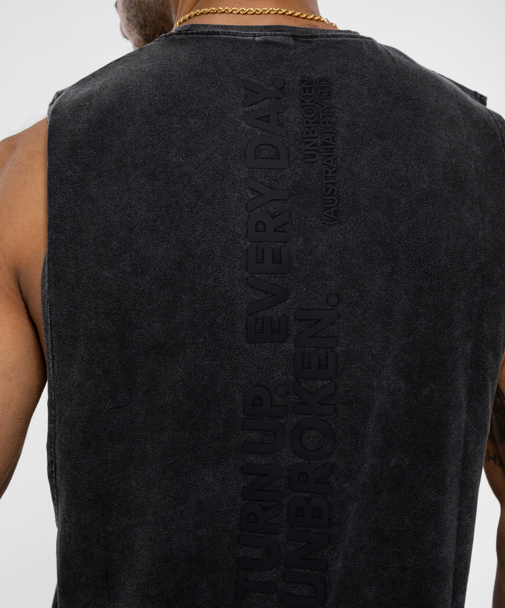EVERY DAY Muscle Tank in Black Wash