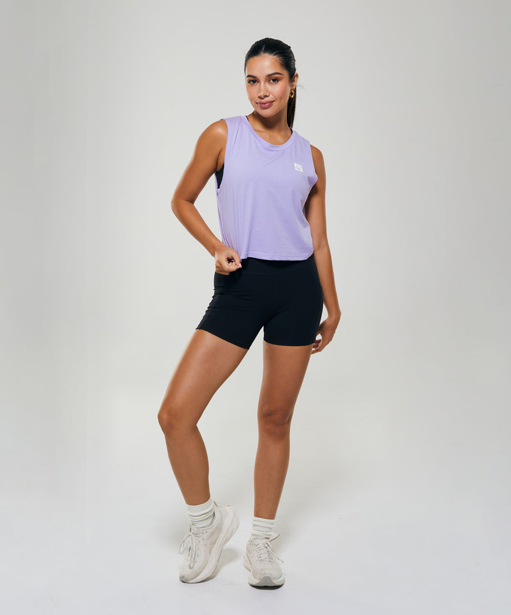 FLOW Crop Tank in Lavender