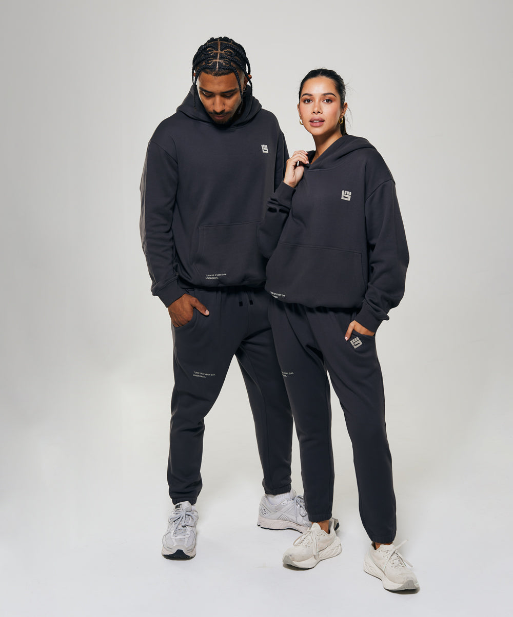 UNBROKEN BOXING Pullover Hoodie in Charcoal