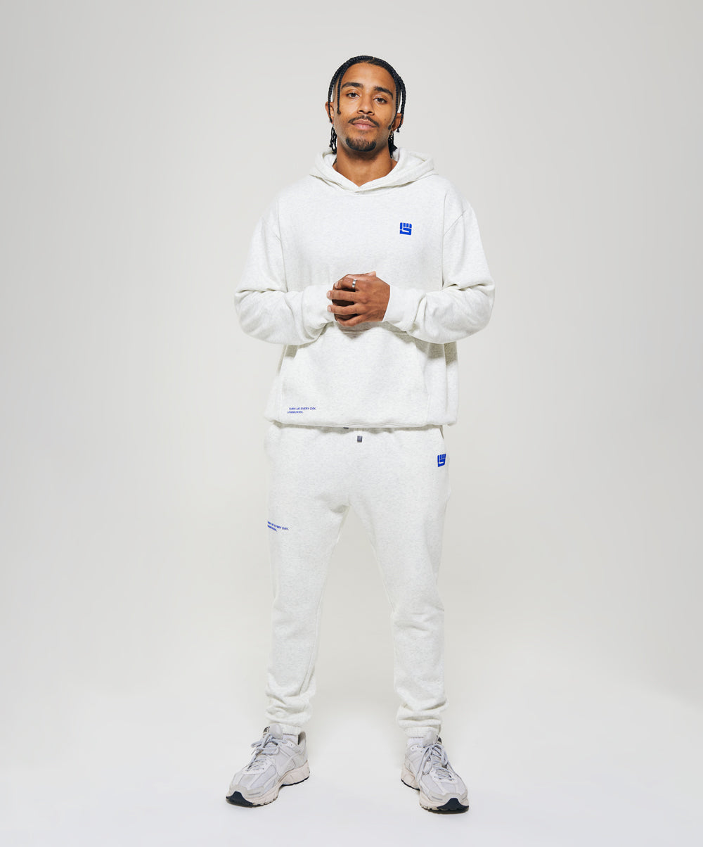 UNBROKEN BOXING Pullover Hoodie in Heather White