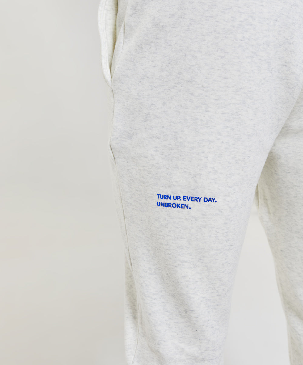 UNBROKEN BOXING Sweatpant in Heather White