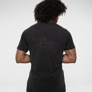 TURN UP Performance Tee in Black Wash