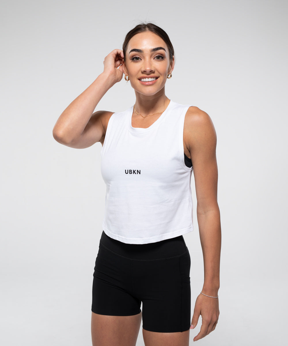 UBKN Crop Tank in White