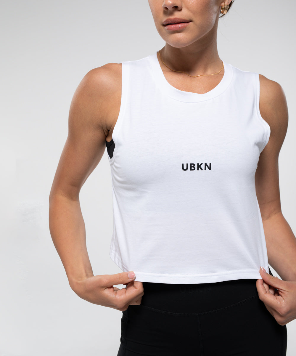 UBKN Crop Tank in White