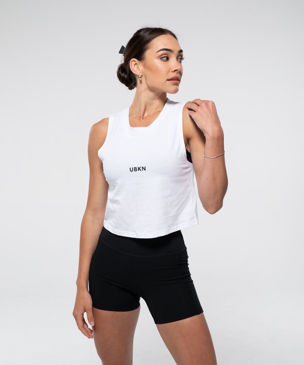 UBKN Crop Tank in White