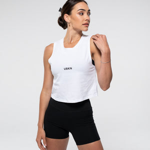 UBKN Crop Tank in White