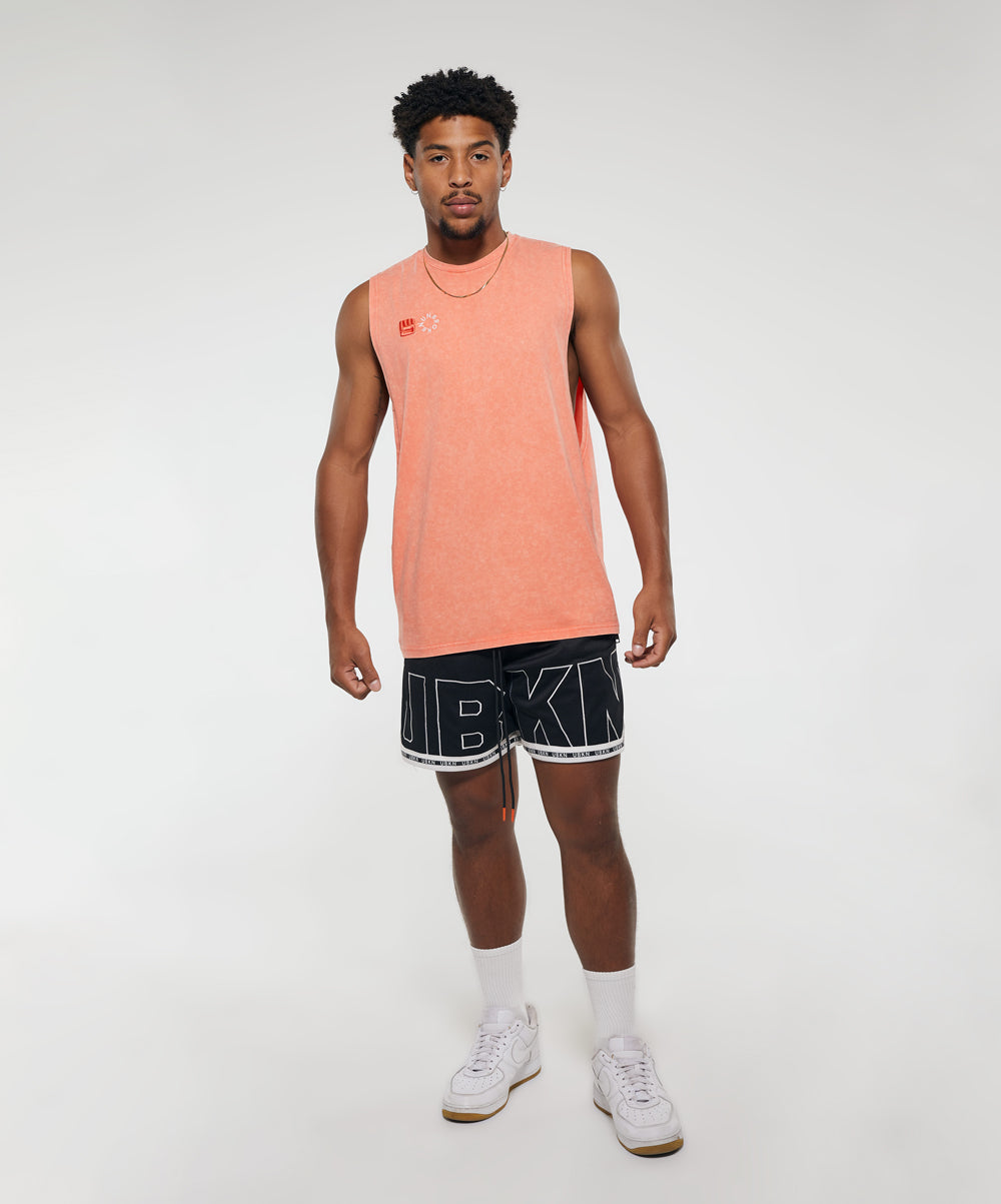 FLOW Muscle Tank in Coral Wash