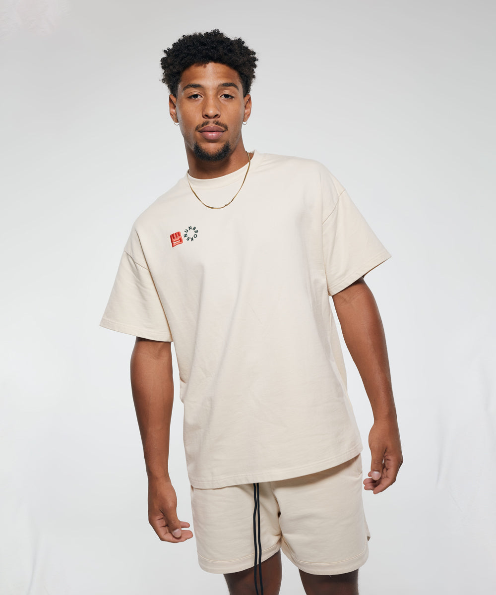 PREMIER Oversized Tee in Off White