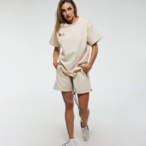 PREMIER Oversized Tee in Off White