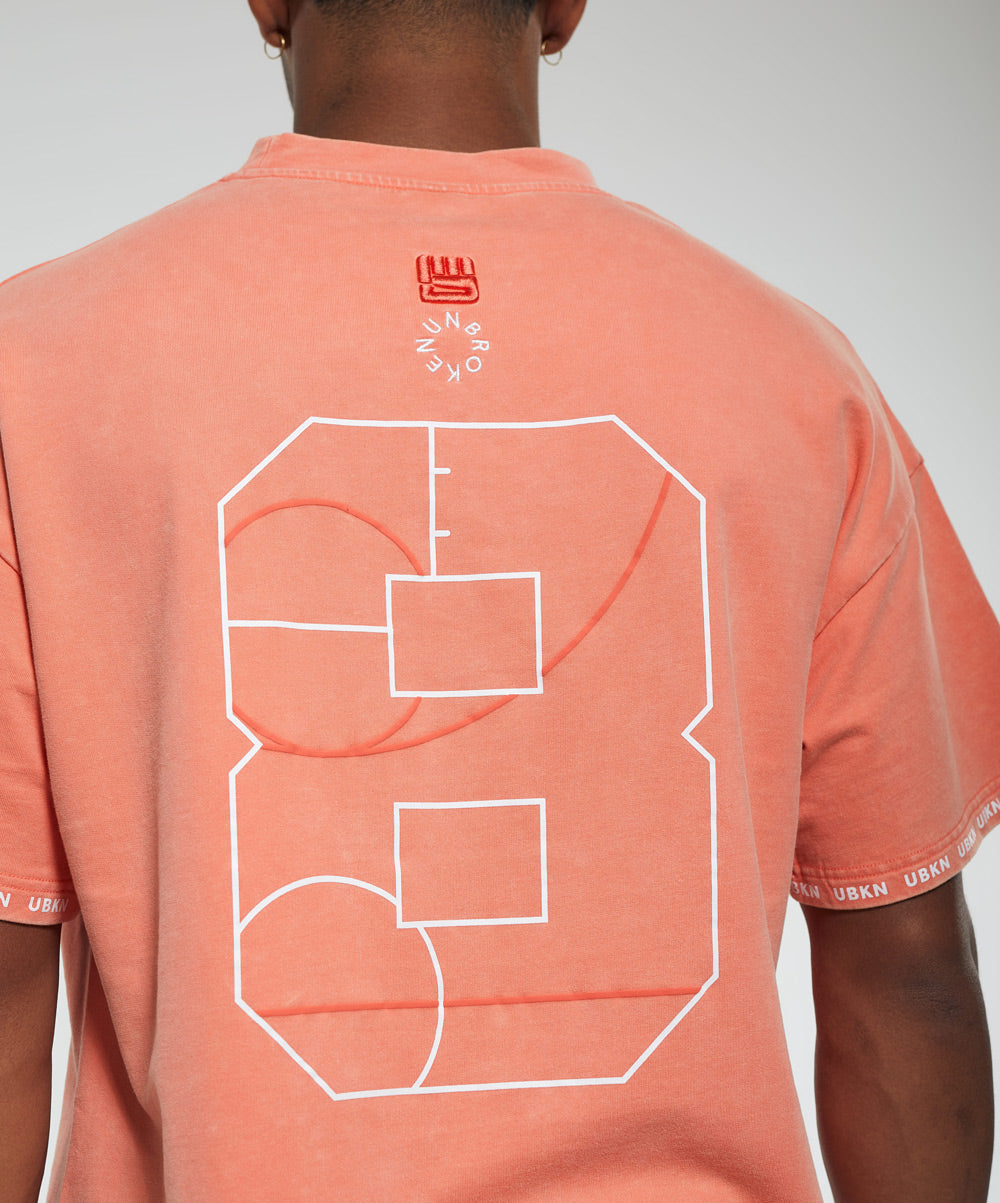 EIGHT Oversized Tee in Coral Wash
