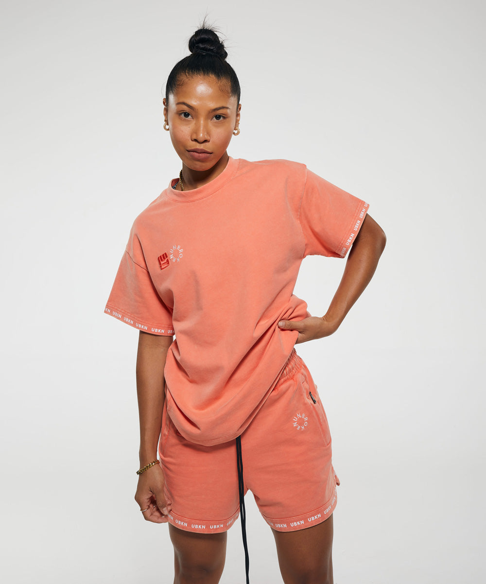EIGHT Oversized Tee in Coral Wash