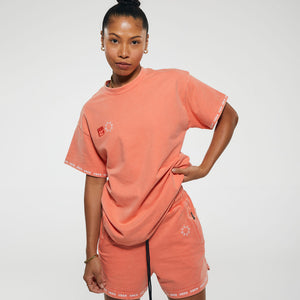 EIGHT Oversized Tee in Coral Wash