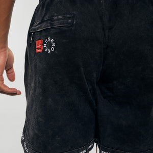 SHADOW Sweat Short in Black Wash