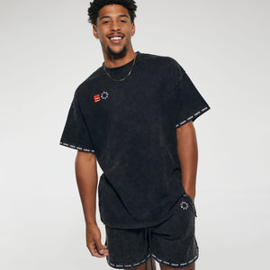 SHADOW Sweat Short in Black Wash