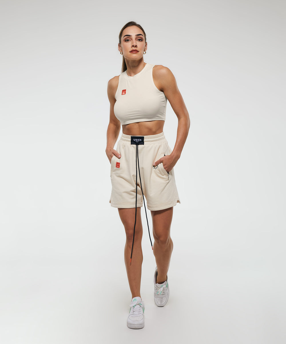 PREMIER Sweat Short in Off White