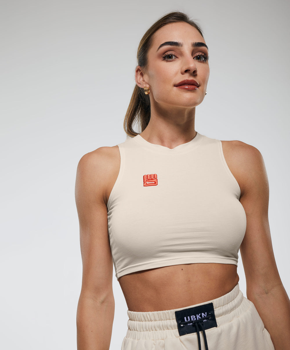 PREMIER Crop Tank in Off White