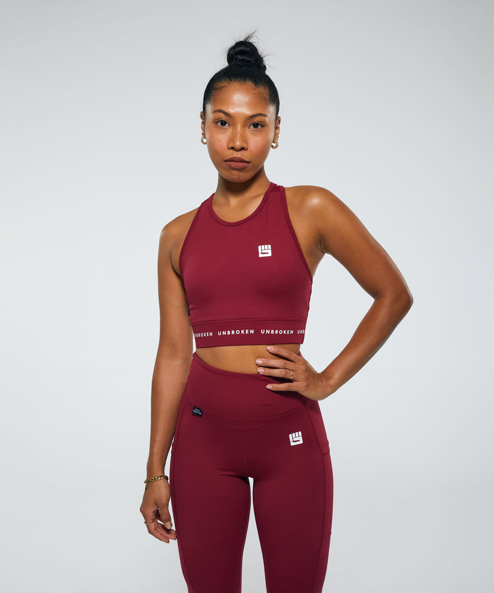 STRONGER Crop Top in Berry