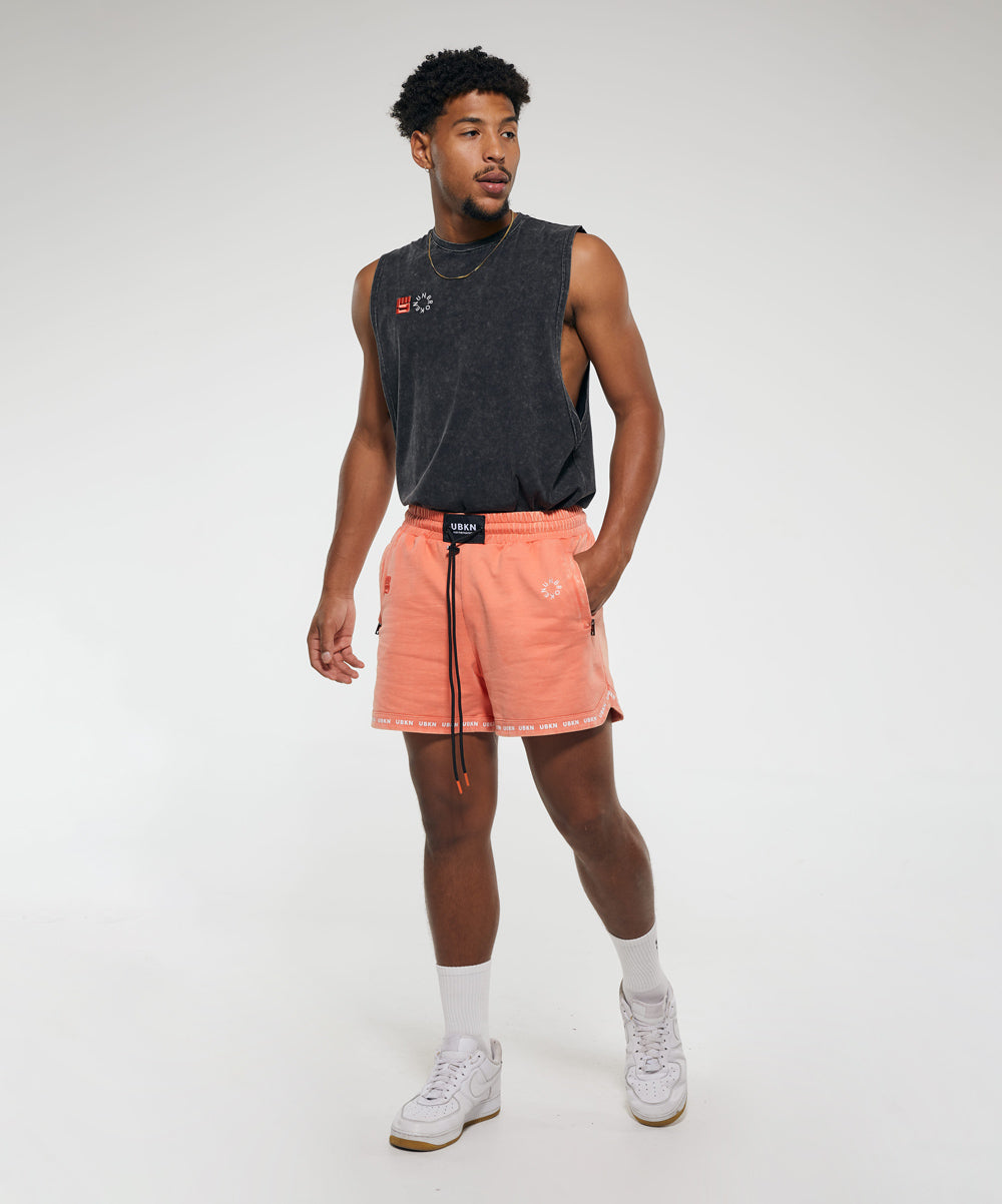 FLOW Mid Sweat Short in Coral Wash